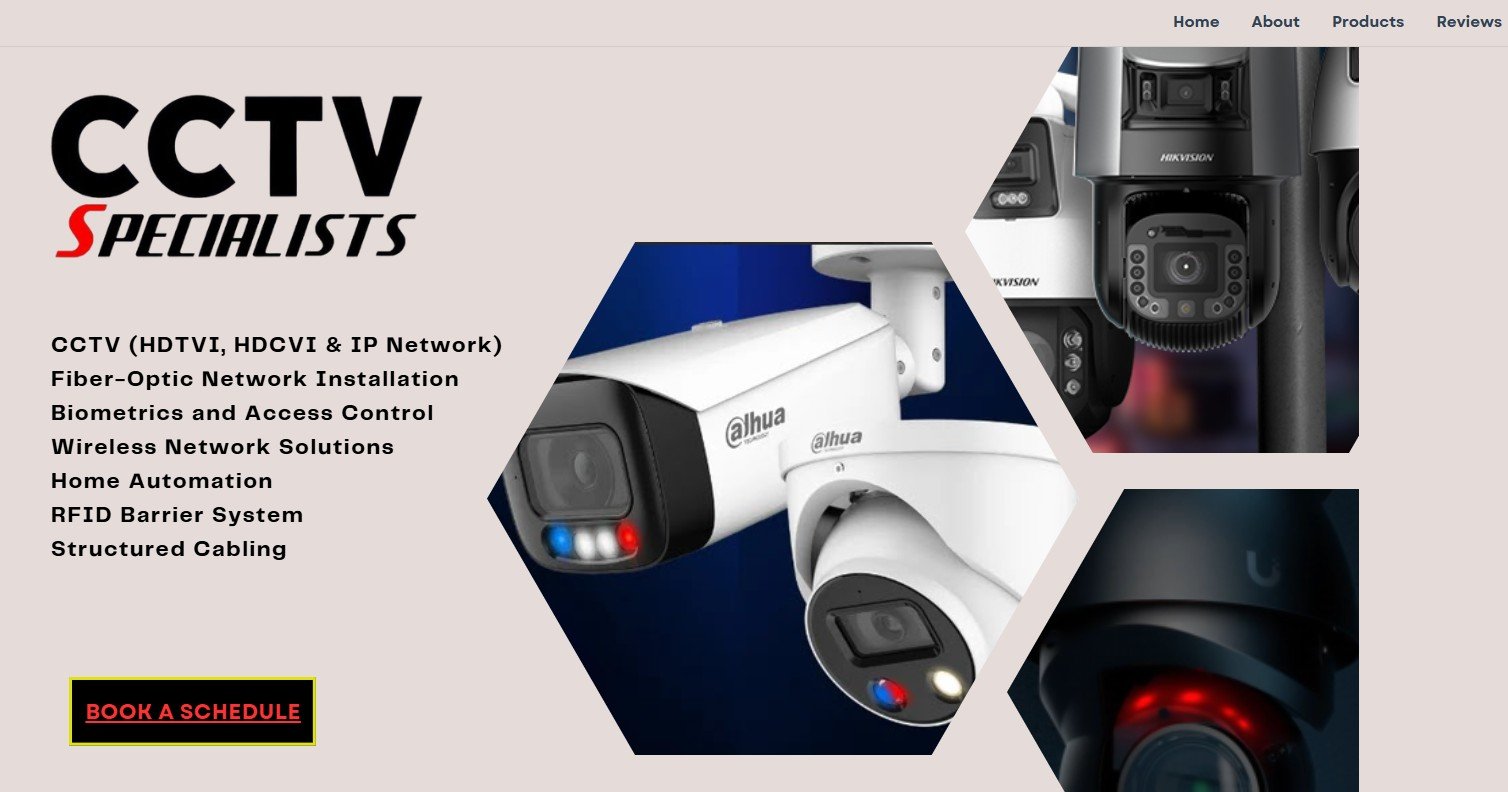 CCTV Specialists website homepage
